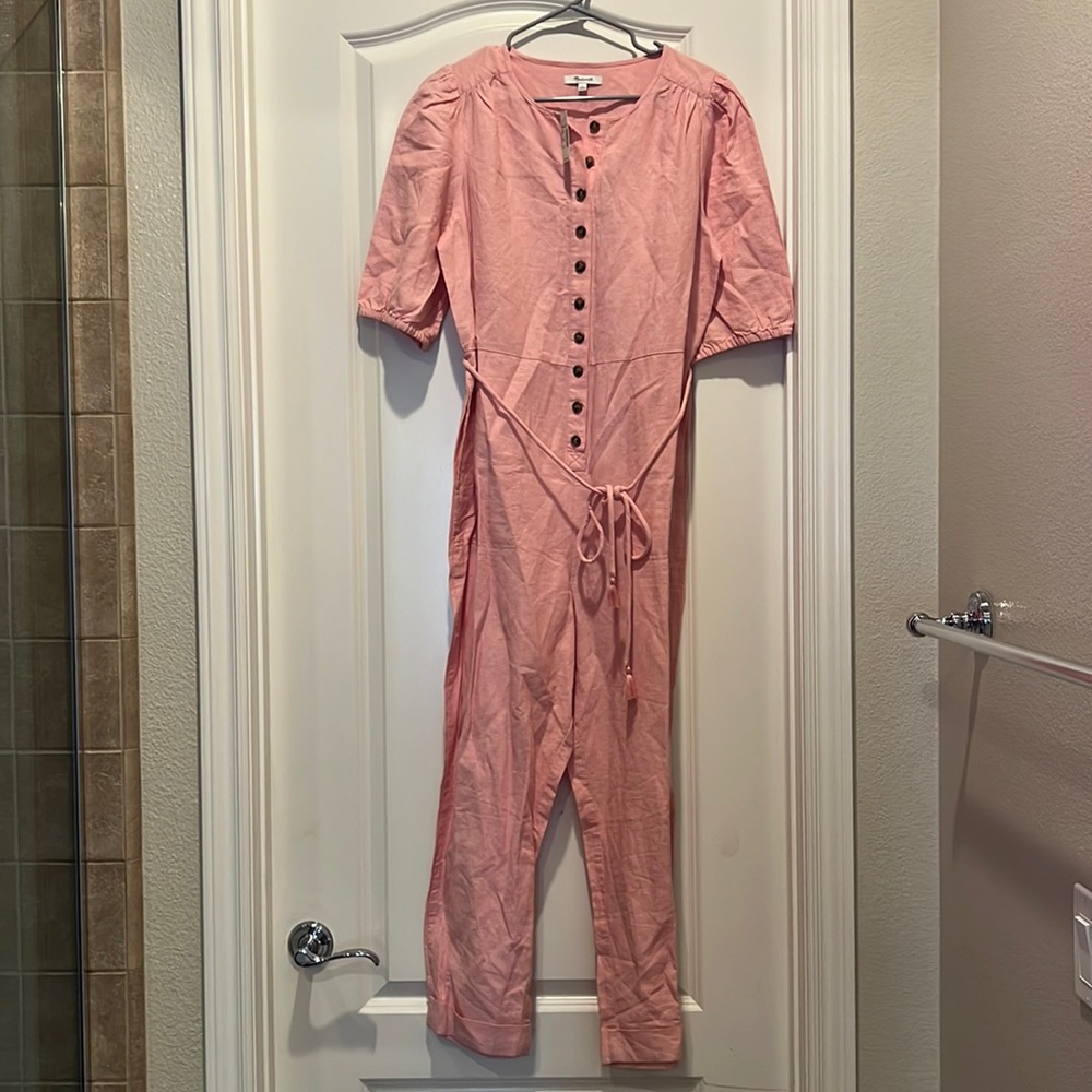 Pink Madewell linen jumpsuit